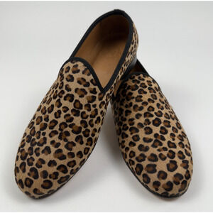 Del Toro Women Pony Hair Leopard Round Toe Slipper II Size 10 NWT